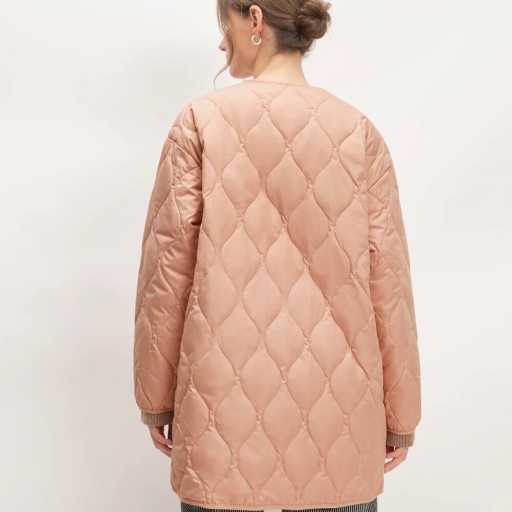 Everlane Renew Quilted Liner Jacket Women’s Snap Pockets, Blush Pink - Picture 2 of 4